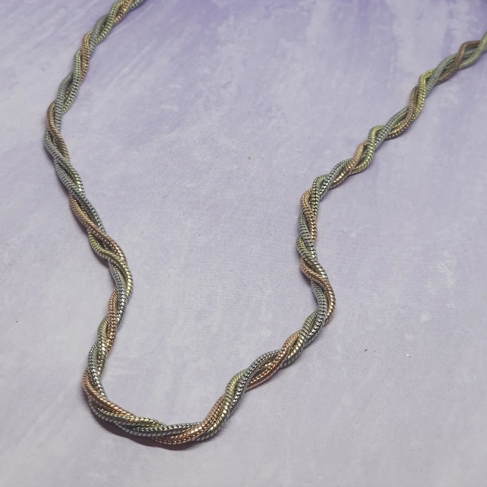 Bijoux Terner Tri-Colored Twisted Chain Necklace